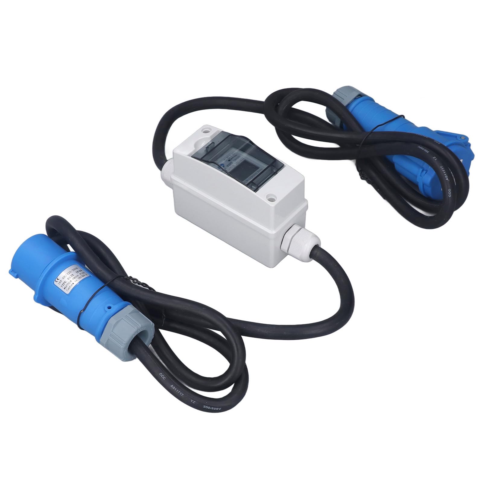 Hyuduo Contatore di Energia Intelligente, in Gomma, Rame, Ignifugo, Monitor di Ricarica per PC, da 220 A 250 V CA, 16 A, 3 Pin, Monofase, 2 Fili, per Ricarica Veicoli Elettrici, Garage, Officina, Uso