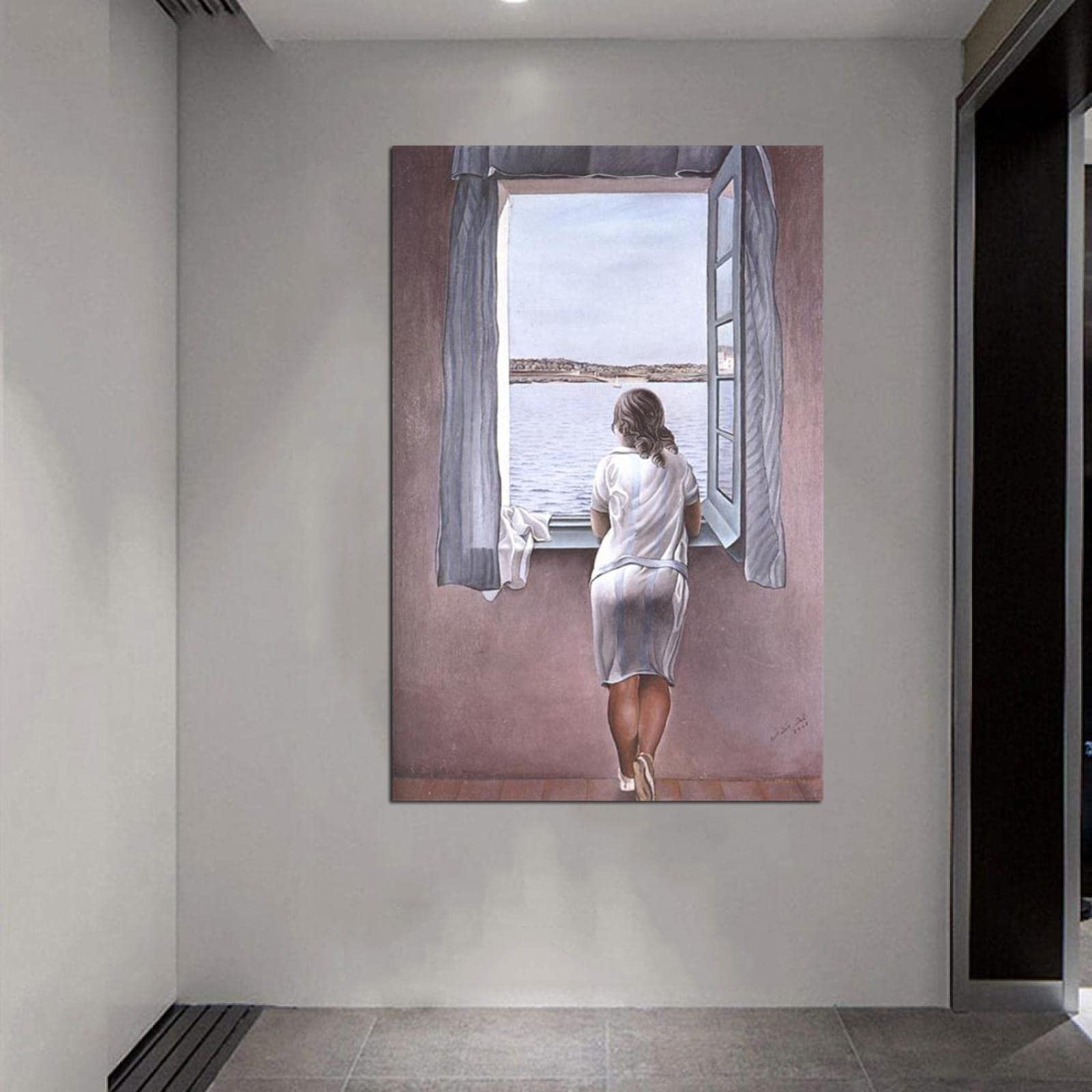 Amazon｜Salvador Daliの古典的な有名な絵画-窓辺の少女。Canvasでの