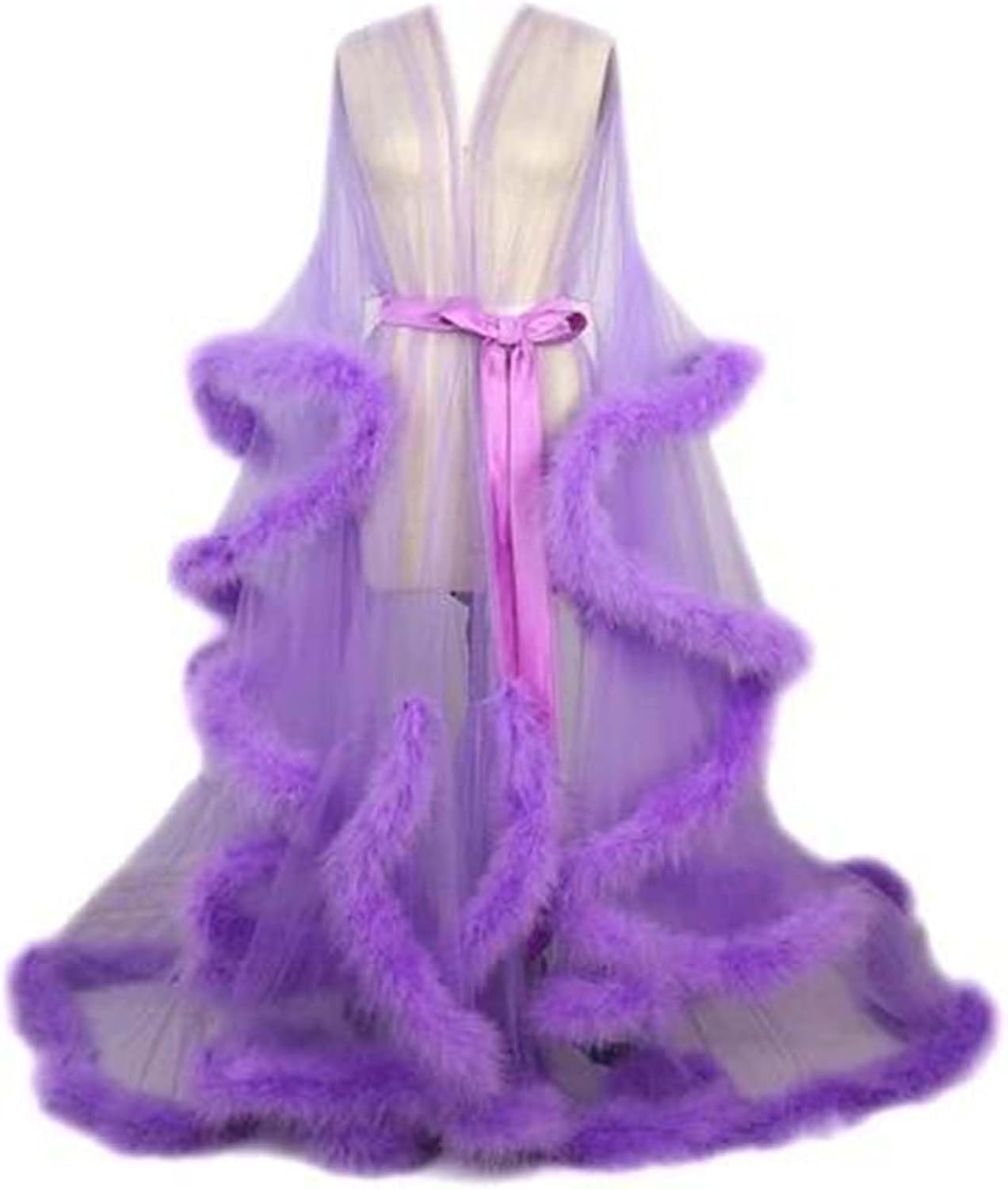 Robe de nuit plumes résout le manque de lingerie sexy xl