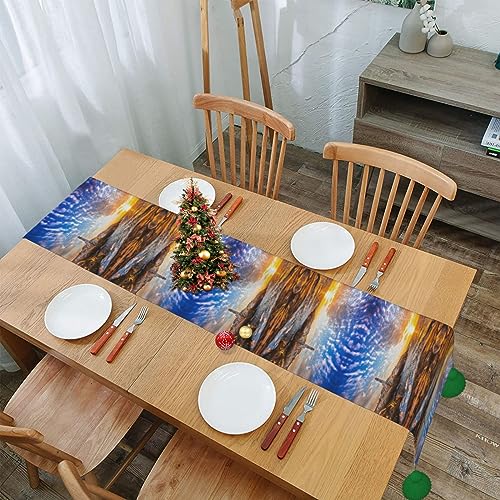 Chemin de table de Noël pour repas de Thanksgiving et soirées d'hiver - 8