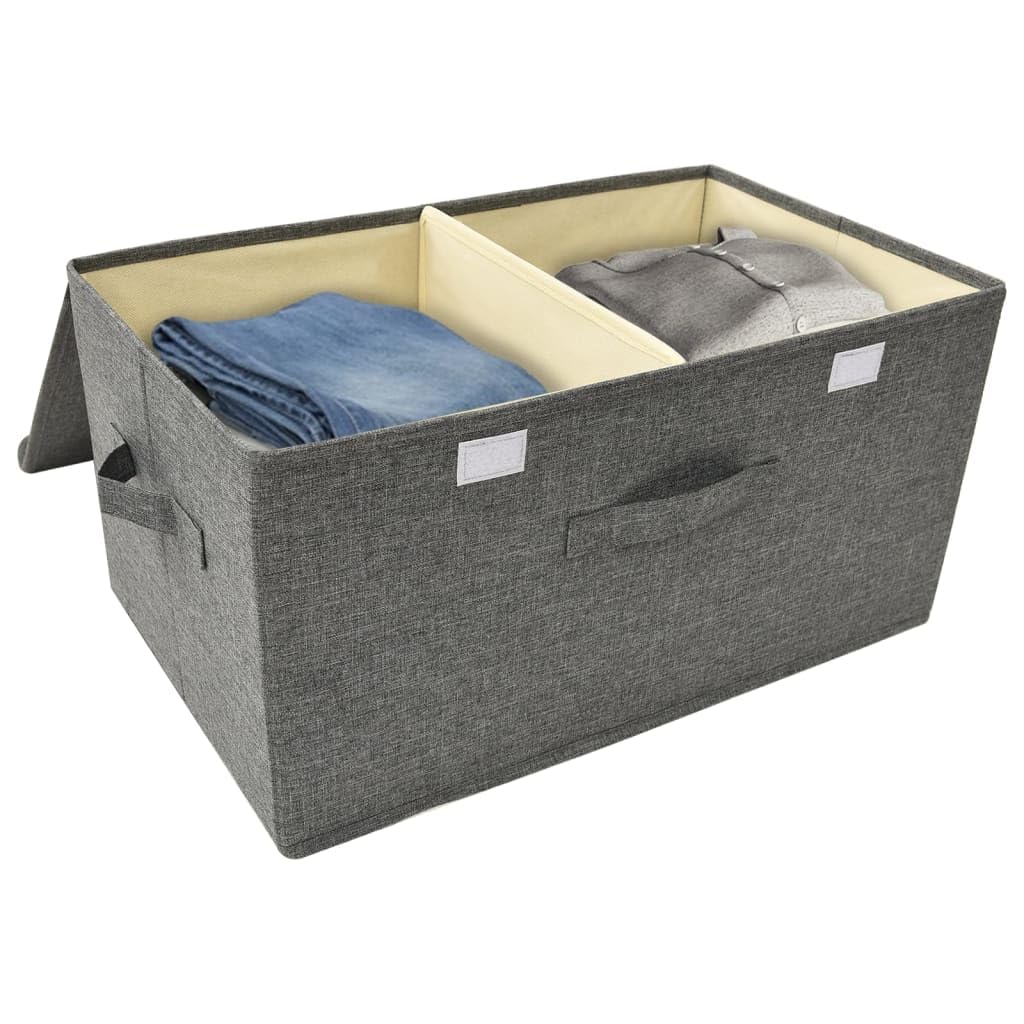Faltbare Aufbewahrungsbox aus Stoff mit Griff für den Schrank, praktische faltbare Stoffbox zur Aufbewahrung von Spielzeug mit zwei Fächern, Aufbewahrungsbox Stoff faltbar