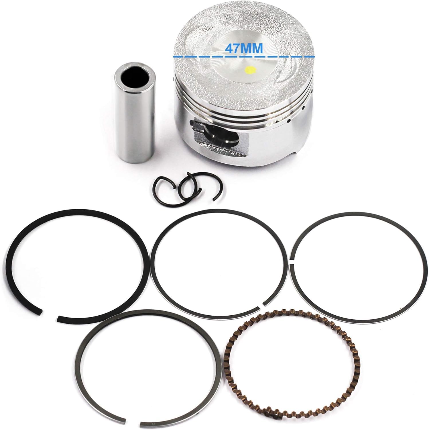 Trkimal Kit de cylindre à gros alésage GY6 80 cc 47 mm pour GY6 49cc 50cc 139QMB ATV Scooter cyclomoteur Go Kart