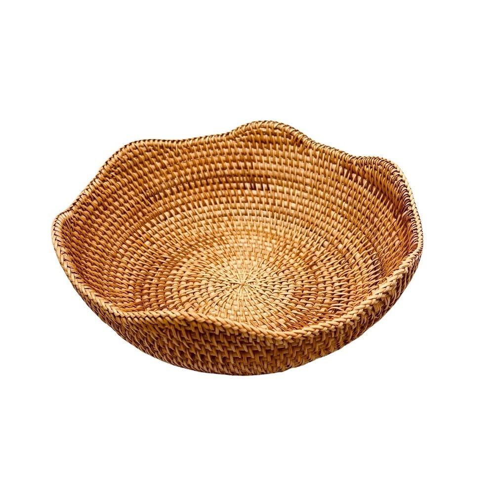 Basket Storage Box Kitchen 4pcs Rattan-woven Household Fruit Tray Living Room Snacks and Sundries