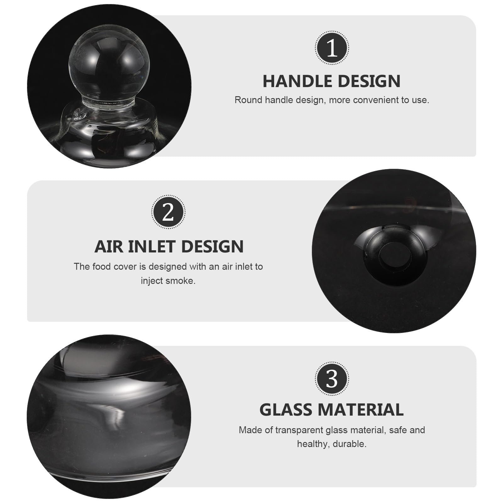 Cloche à Gâteau en Verre Transparent 30 Cm – Dôme Protecteur pour Desserts et Fumoir Alimentaire, Couvercle de Présentation pour Restaurant et Pâtisserie
