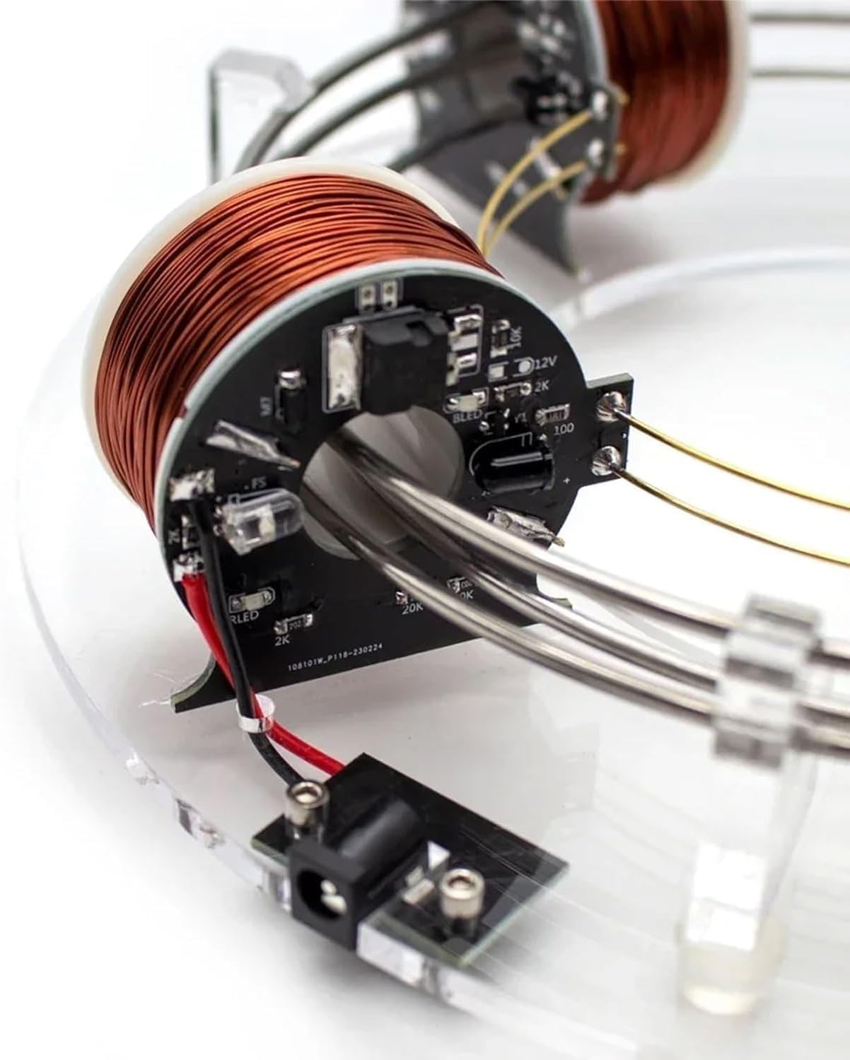 Akcelerator cyklotronowy elektromagnetyczny, akrylowa cewka kołowa, pomoc dydaktyczna do fizyki, zestaw do eksperymentów naukowych do demonstracji w klasie i prezent edukacyjny