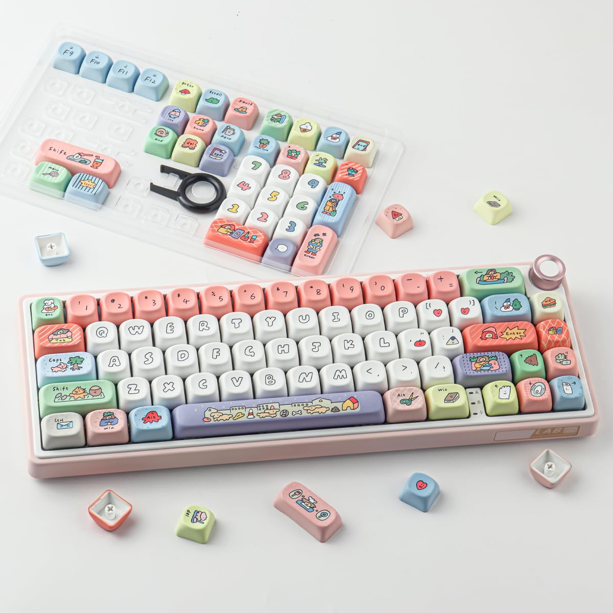 Tsungup Lot de 126 touches en PBT - Profil MOA - Sublimation de teinture - Compatible avec les commutateurs Cherry MX pour claviers de jeu mécaniques ANSI