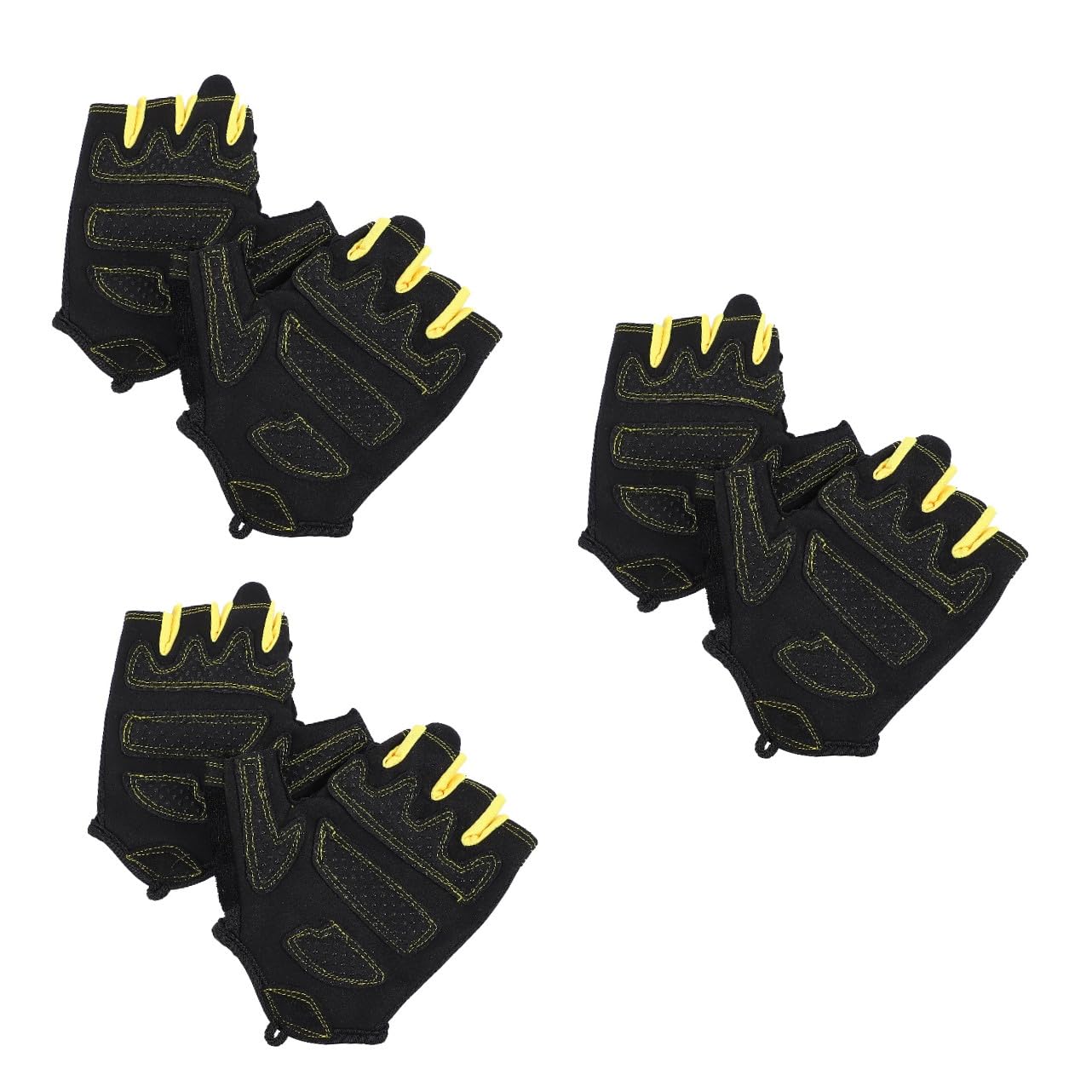 SHERCHPRY 3paires Gants De Cyclisme Anti-dérapants Et Respirants Pour Hommes Et Femmes Mitaines De Fitness Pour Activités De Plein Air Uv Demi-doigts
