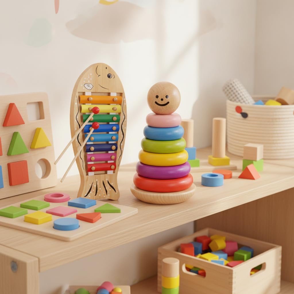 Gioco Impilabile in Legno Educativo