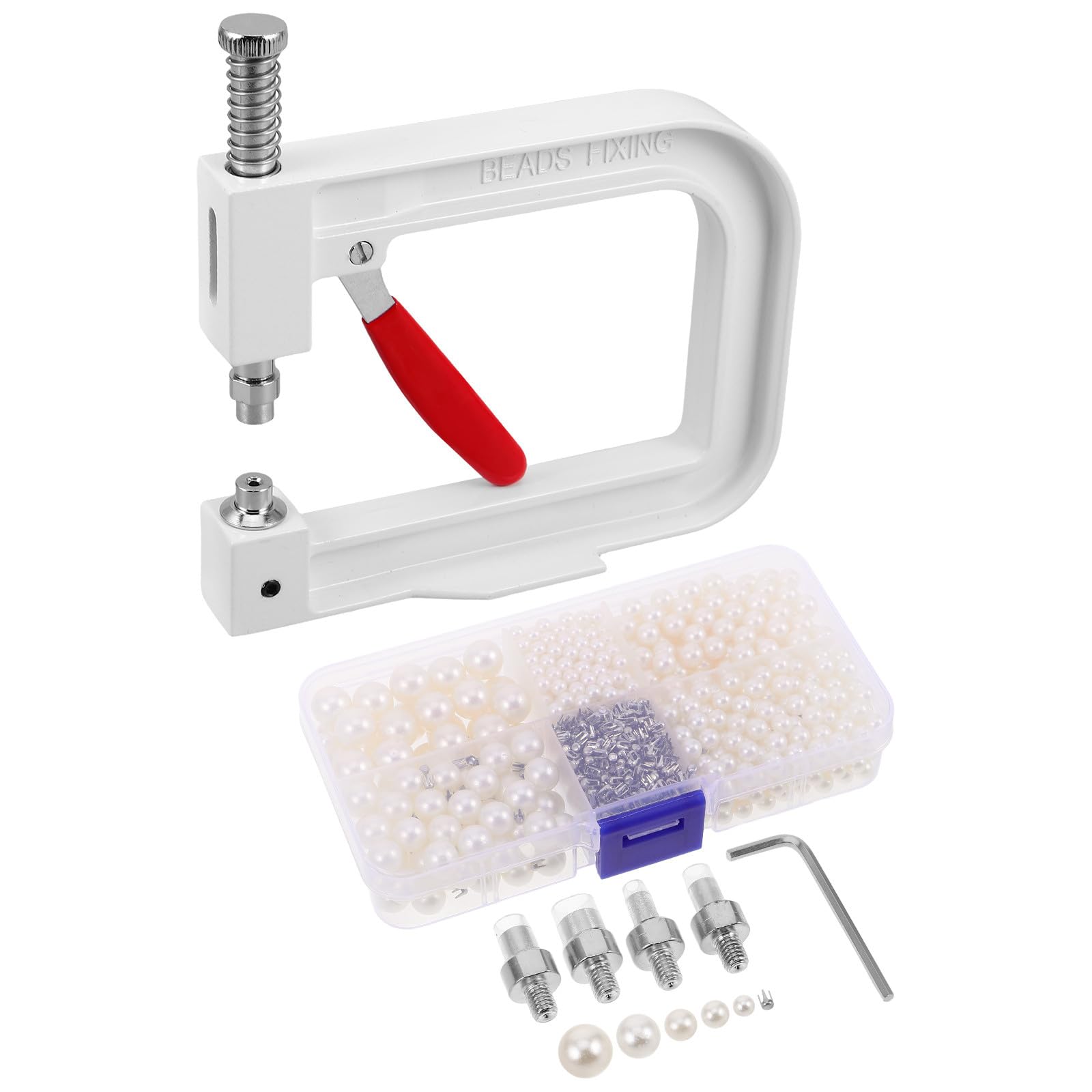 SHINEOFI Herramienta Manual para Montar Perlas Máquina Portátil y Ligera de Metal y Plástico para Hacer Joyas en Casa Prensa de Engarce Precisa y Compacta