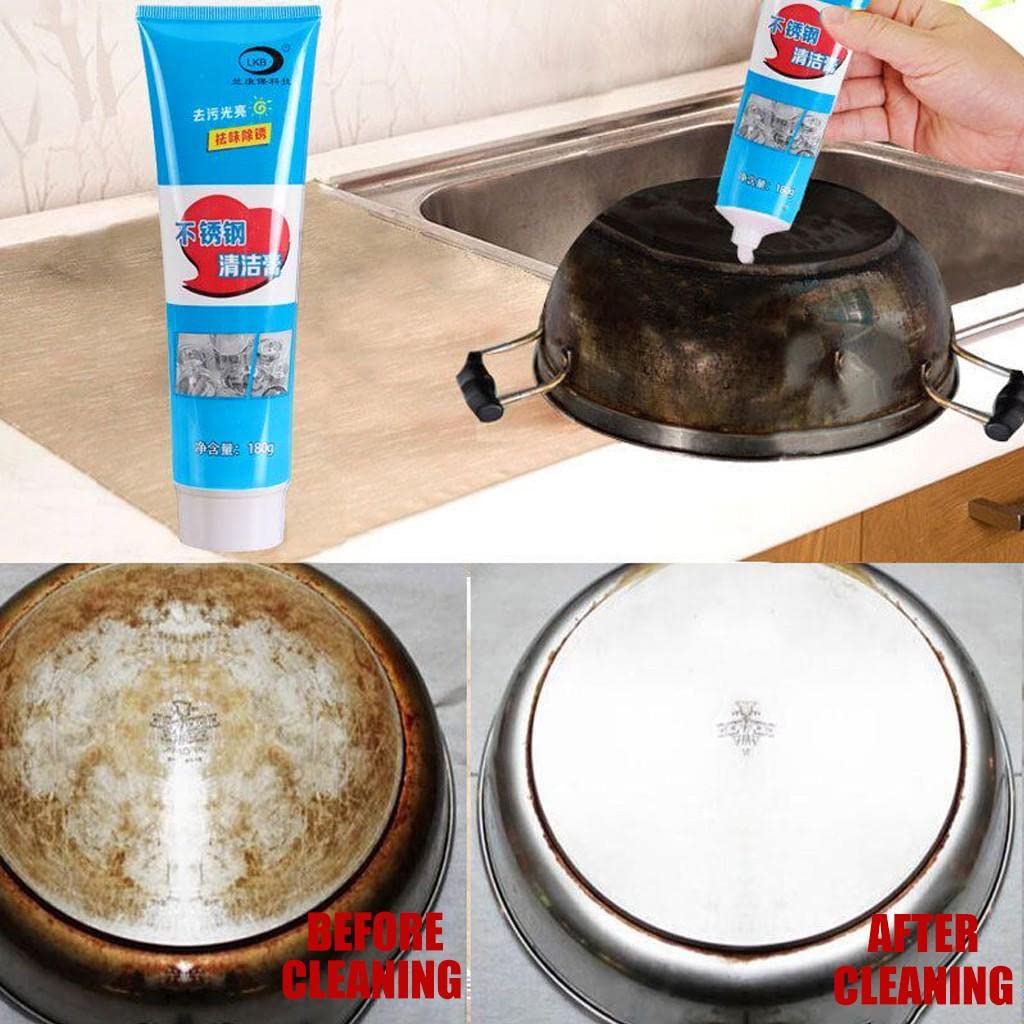 RutviRoshan Stainless Steel Cleaning Cream | Rust Remover for Metal | Stainless Steel Metal Polish Cream 1