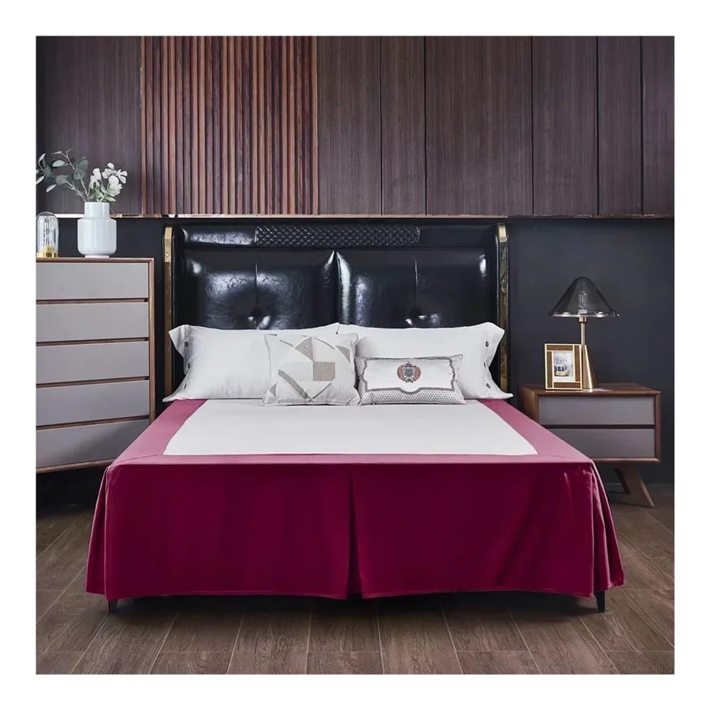 Biancheria da letto confortevole, in tinta unita, plissettata, su misura, elastica, morbida, con fascia elastica, per letto matrimoniale, matrimoniale, king size (CQ005-23, matrimoniale, 137 x 190 x