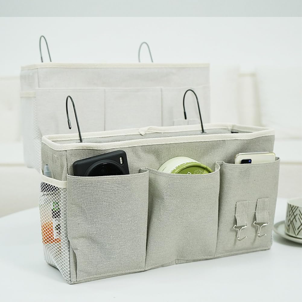 Borsa Appendiletto Multifunzione Con Griglia, Grigio - Organizer Per Comodino, Libri, Oggetti
