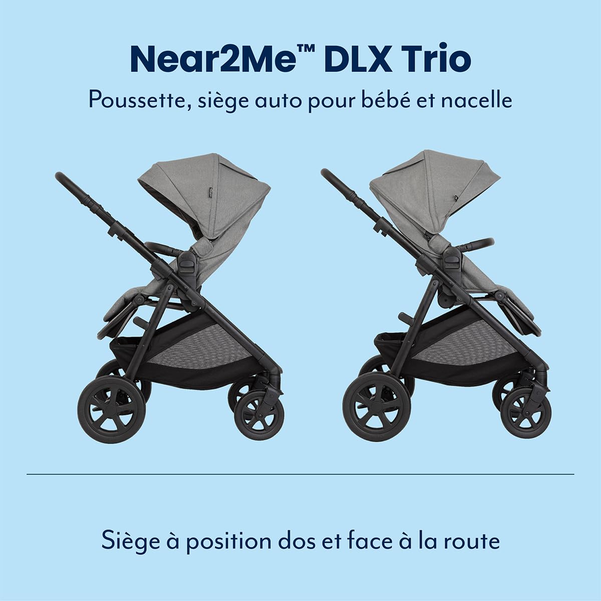 Graco Near2Me Dlx Trio Poussette Siège Auto Bébé Nacelle Gris Ash