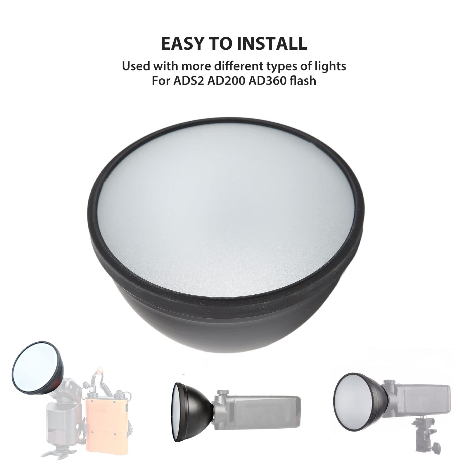 Diffusore Riflettore Standard per Godox, 4.7''/12cm Diffusore Riflettore Standard per Godox ADS2 AD200 AD360