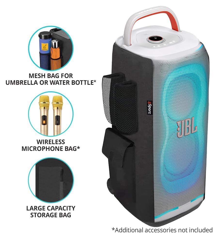 Image of JBL PartyBox 130 Portable Party Speaker Bundle with gSport Cargo Sleeve (White)
