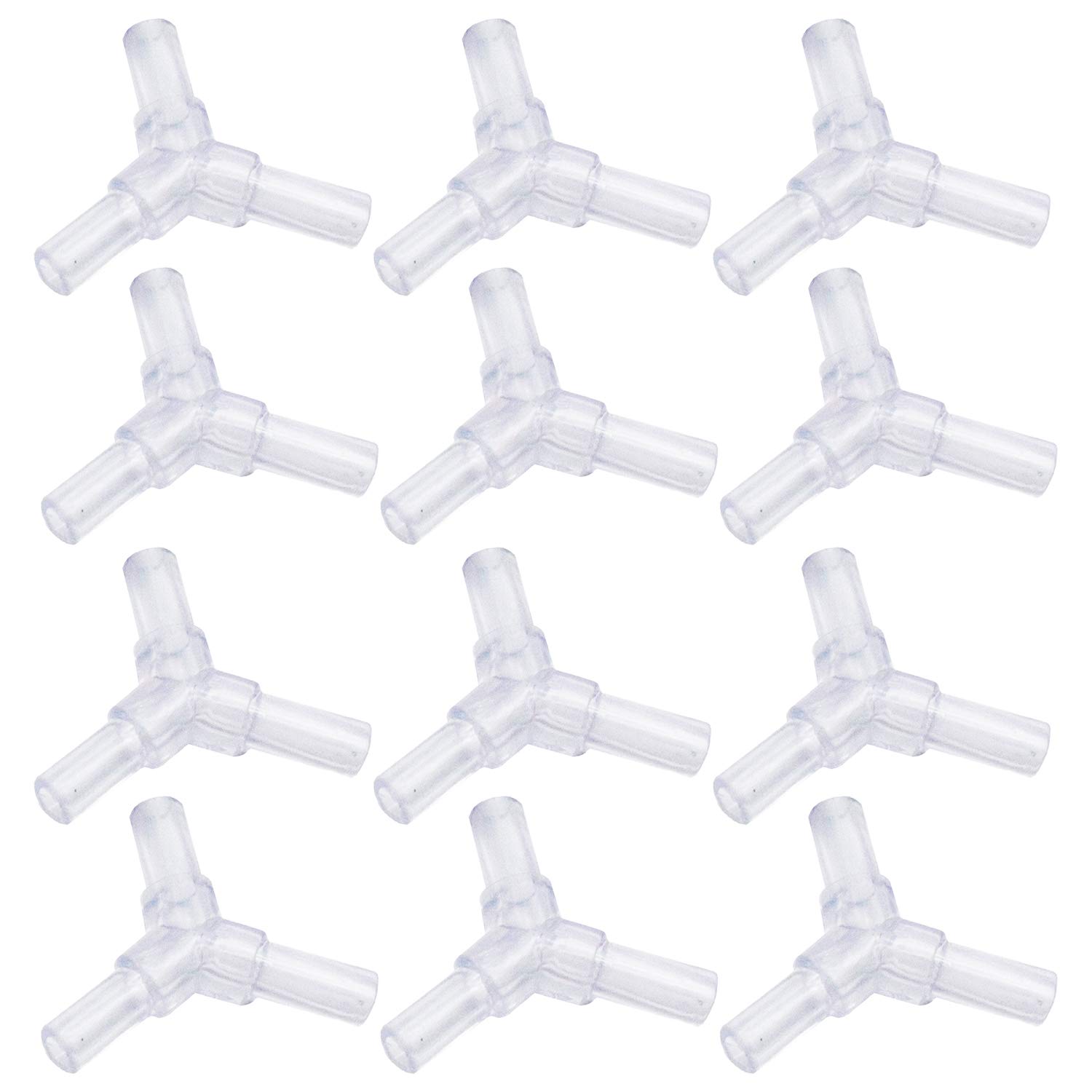 YOOTOP 60 piezas de plástico de 3 vías en forma de cruz para válvulas de aire para acuario, conectores de tubo de bomba
