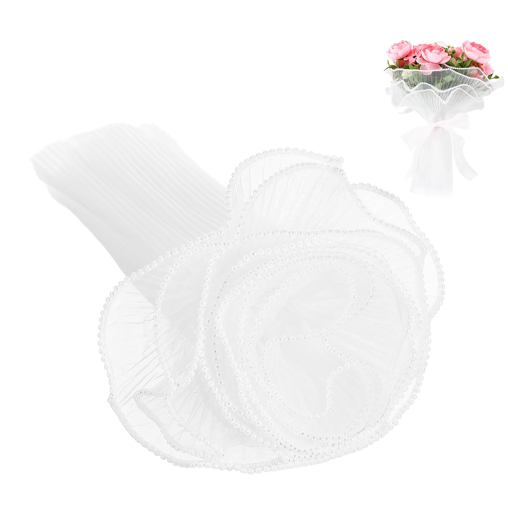 CIMAXIC Bouquet Wrapping Mesh Yards Pearl Floral Wrapping Paper for Fresh Flowers Lightweight and Breathable Material for Weddings and Gifting Bouquets Easy to Use