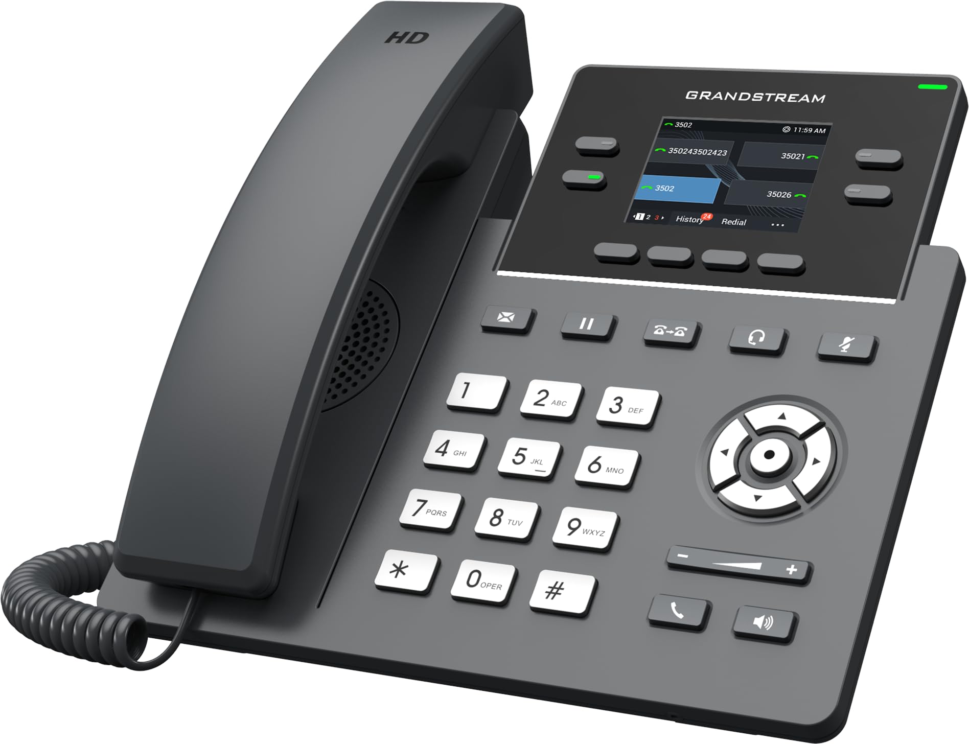 Grandstream Networks GRP2612P téléphone Fixe Noir 2 Lignes TFT