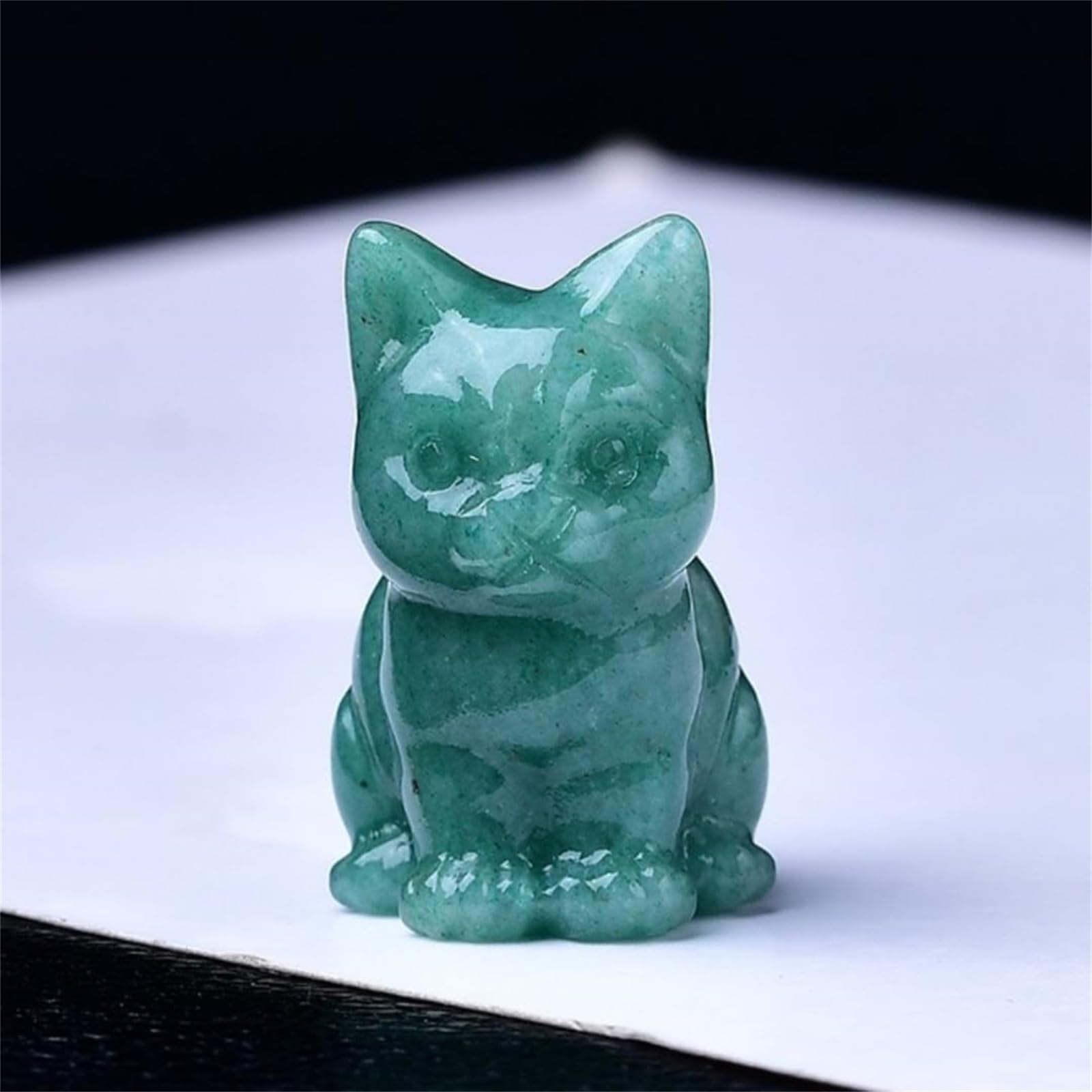Amazon.co.jp: Yatome 猫 クリスタル 置物 装飾 水晶の招き猫 黒曜石 6