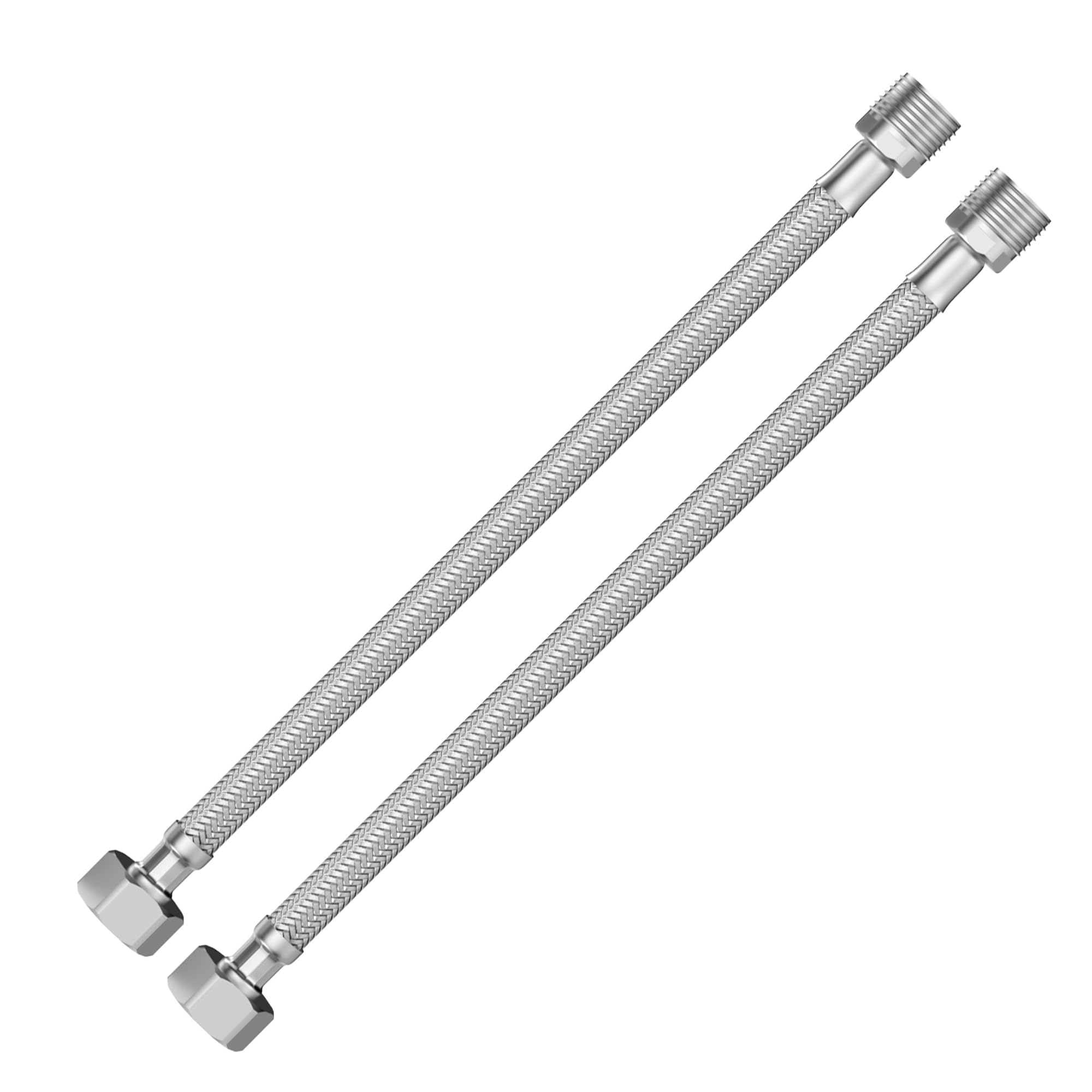 2 tubi flessibili da 3/8" IG x 3/8" AG, entrambi i lati, 30 cm, tubo di collegamento, tubo di collegamento, tubo flessibile per rubinetto, valvola ad angolo, lavabo da cucina, bagno