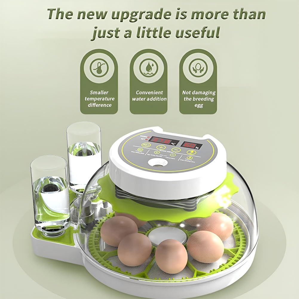 Incubadora automática de huevos con control de humedad, ventana transparente, giro automático para incubar huevos de pollo, pato, codorniz, paloma, capacidad para 18 huevos