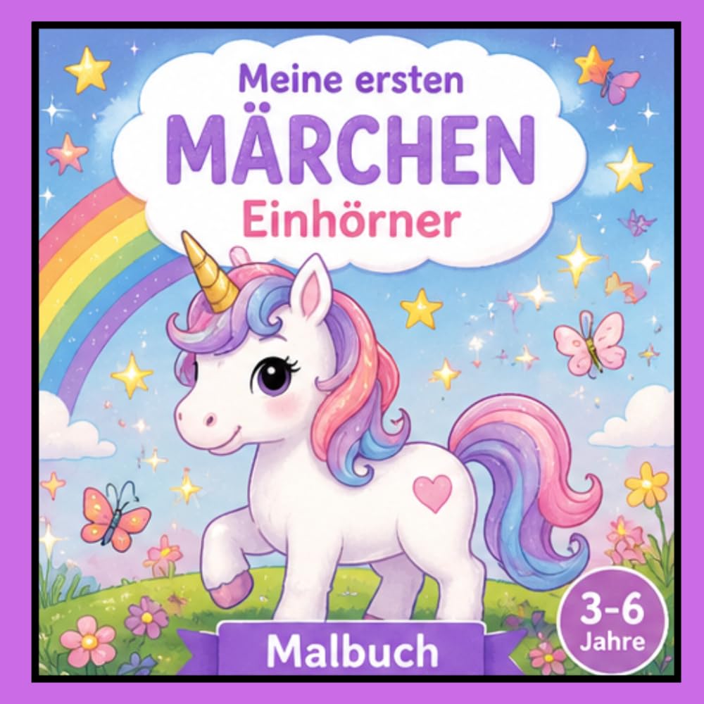 Einhörner Malbuch für Kinder ab 3 Jahren Meine ersten Märchen – Band 2: Ausmalbilder mit magischen Einhörnern, Regenbögen, Sternen, Wolken und ... Malbuch für Mädchen und Jungen von 3–6 Jahren