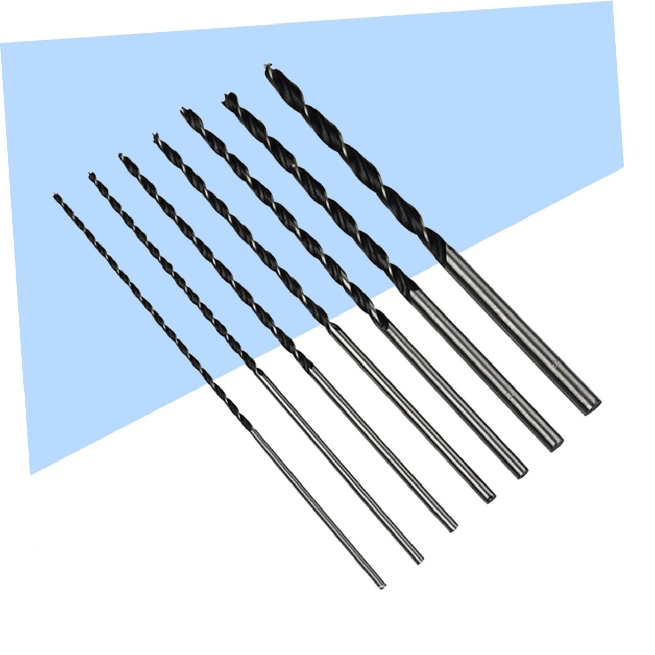 BESTonZON Set di 7 Punte per Legno in Acciaio al Carbonio, 300mm, Gambo Dritto Extra, per Trapano a Colonna e Lavori di Precisione