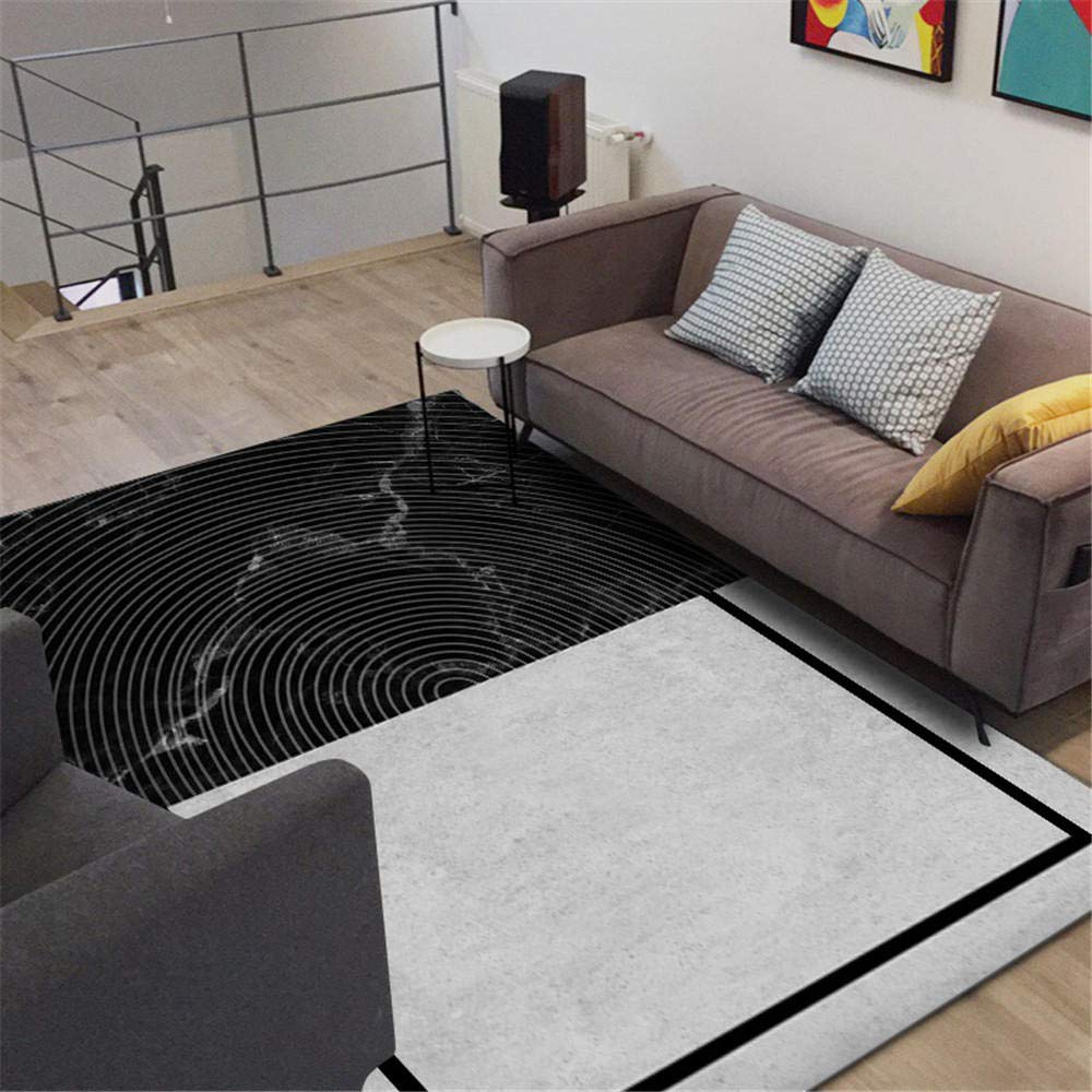 Tapis de chevet noir gris 40x120 velours court pour chambre et bureau
