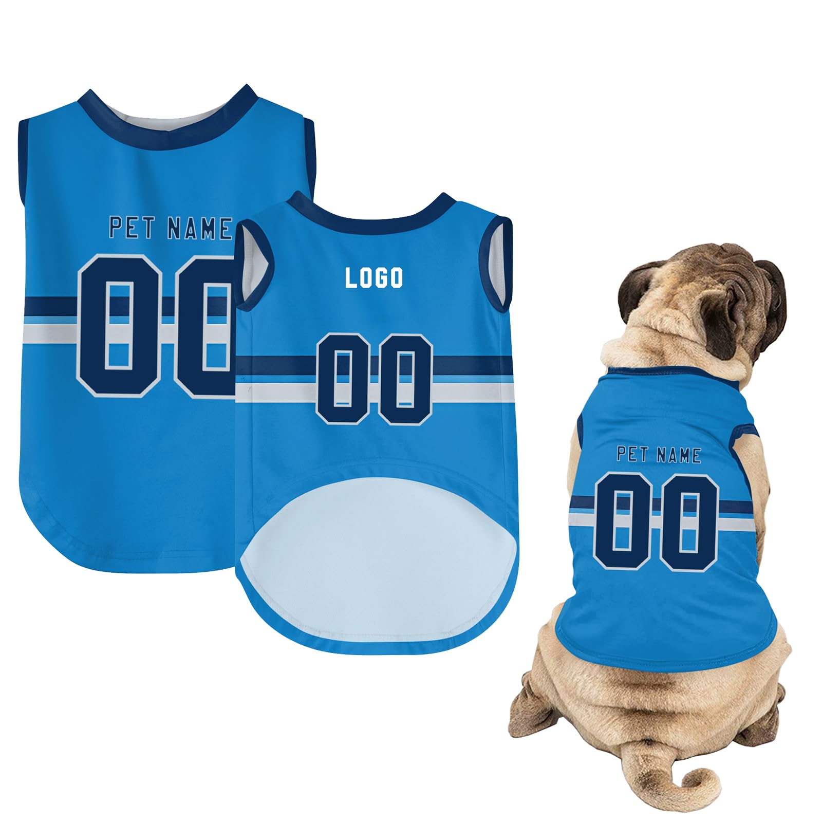 Dog Clothes - Custom Dog Shirt with Name Number or Logo - Personalised Football Jersey for Small Medium Large Dogs (Style-2, S)