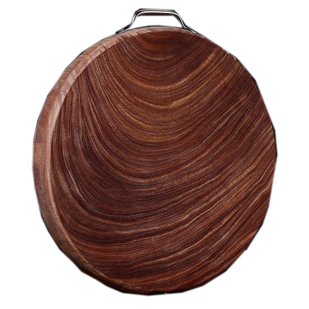 Tabla de Cortar Tabla de Cortar de Primera Calidad, Grande, de Hierro, Redonda, Gruesa, con Asas, Resistente, para Cocina, para Carne y Verduras, 33 cm/12,9 Pulgadas
