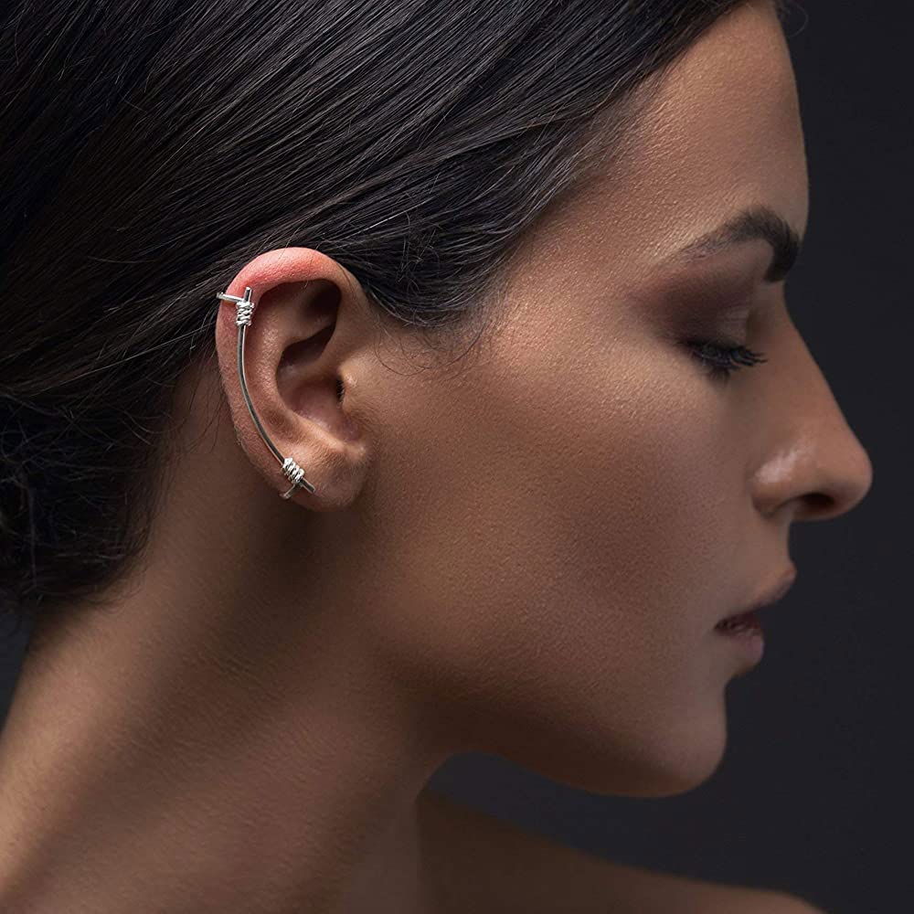 Handmade geschenk für sie Silber Ohrklemme kein Piercing, Ohr Kletterer Anweisung Ohrring, Ohr Crawler, Ohrfessel, nicht durchbohrt Ohrklemme Ohrring, nicht durchbohrt Ohrring Earcuff, ear cuff