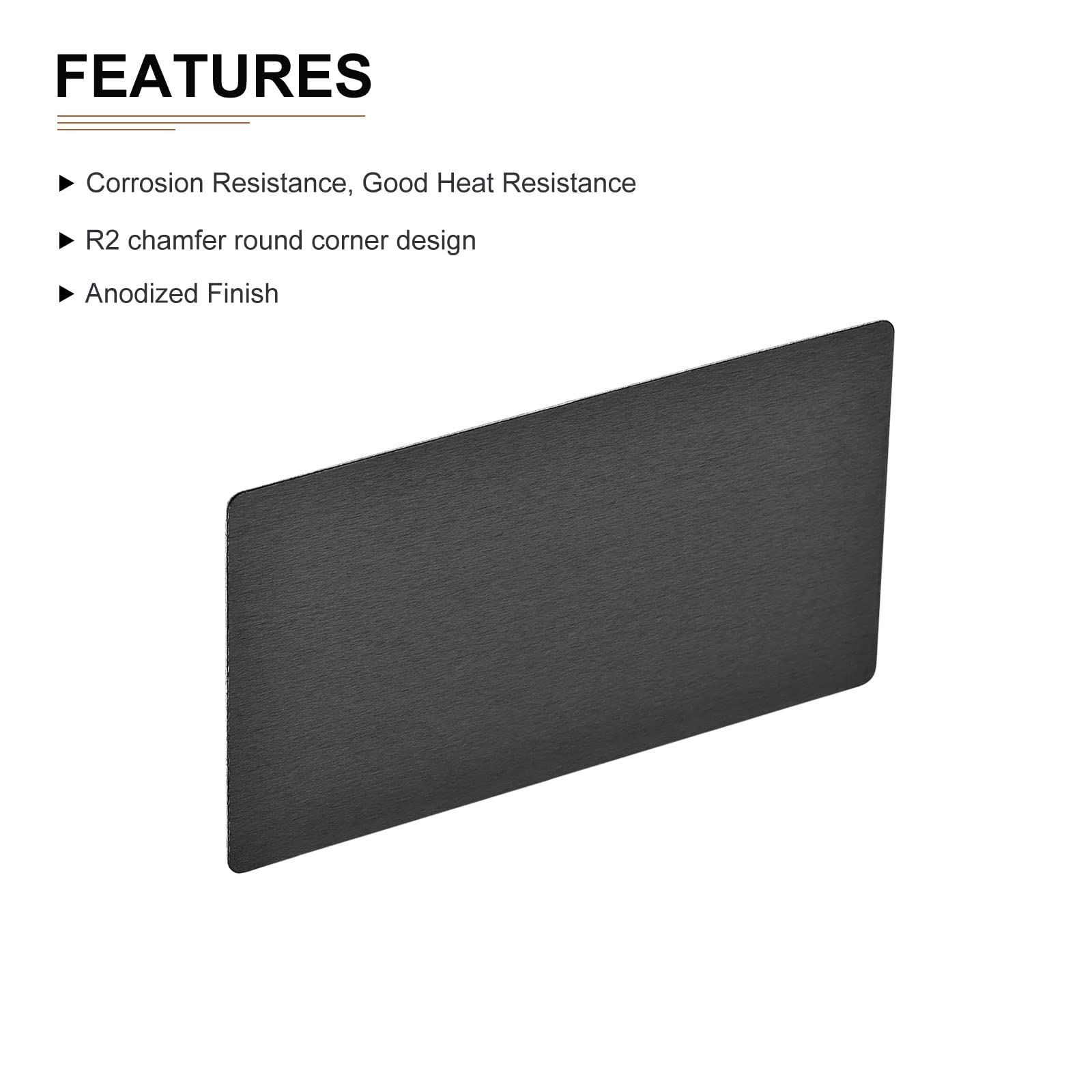 DTGN 80x40x0.5mm(LxWxT) Blank Metal Card - 15Pack - Good for Machinery - Anodized Aluminum Equipment Nameplate - Black - Image 3
