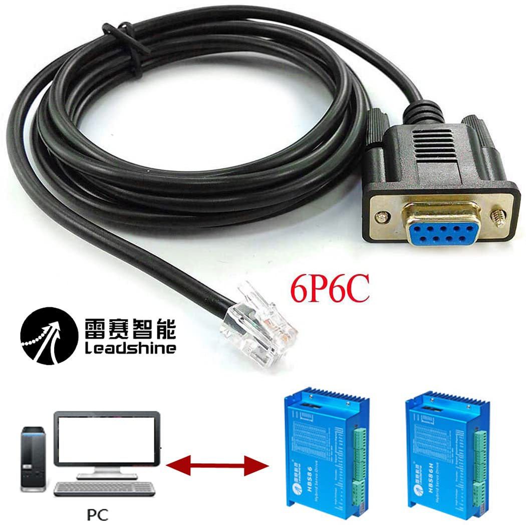 usangreen USB DB9 RS232 to RJ11 RJ12 Serial Cable for Stepper Motor DM432C DM442 DM556 Leadshine Servo 6FT (DB9 to RJ12 (Without Chip)) - Image 3