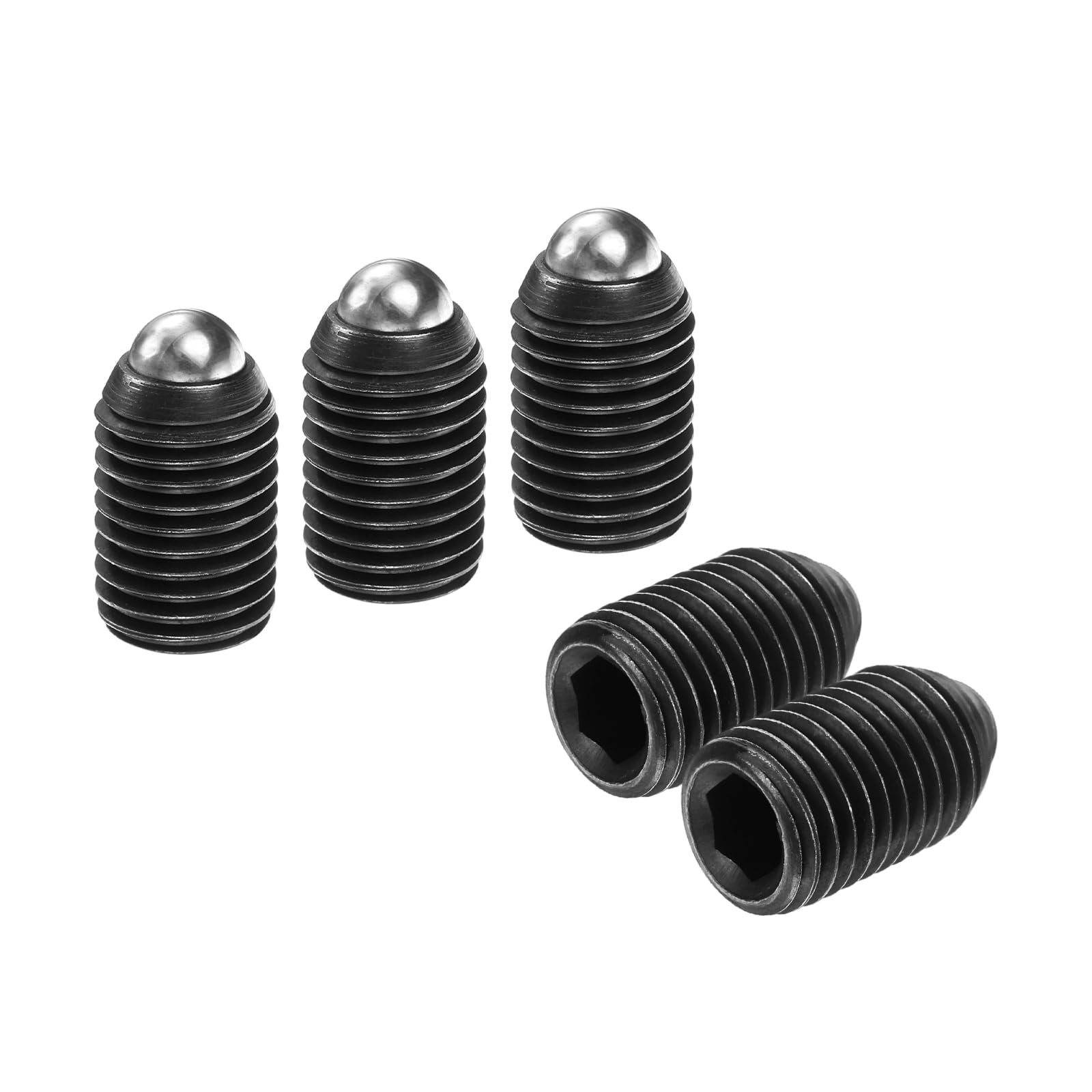 sourcing map Lot de 5 pistons filetés M16 x 25 mm en acier à haute teneur en carbone pour outils pneumatiques de lubrification, noir