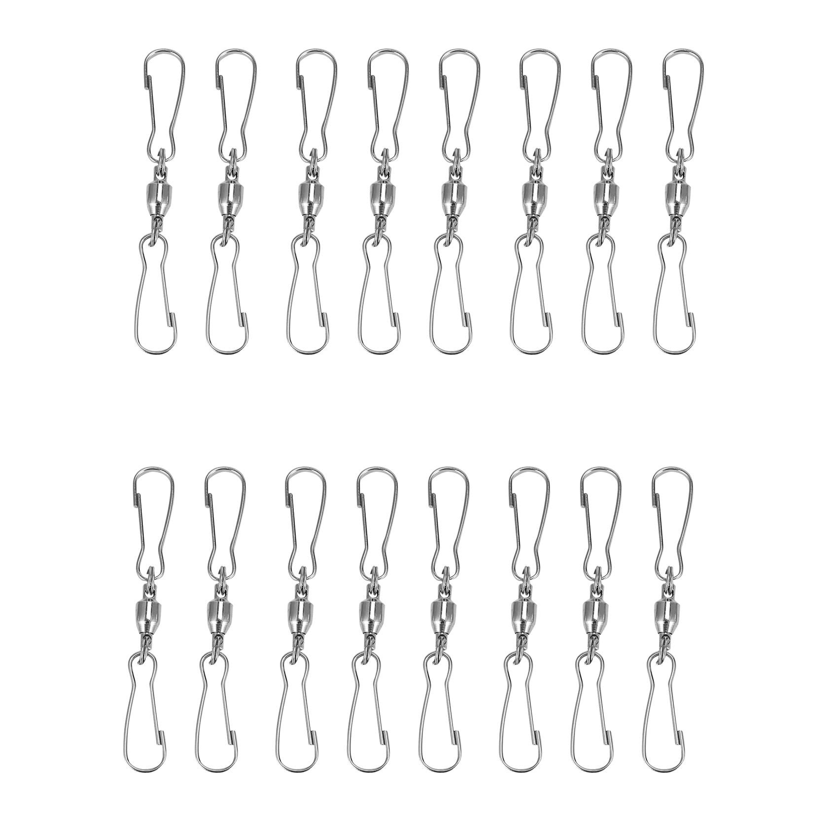 YSBRYD 16 Pack Spinning Double Clip Swivel Hooks for Wind, Windsock, Bird Feeders, Wind Crystal Twisters Party