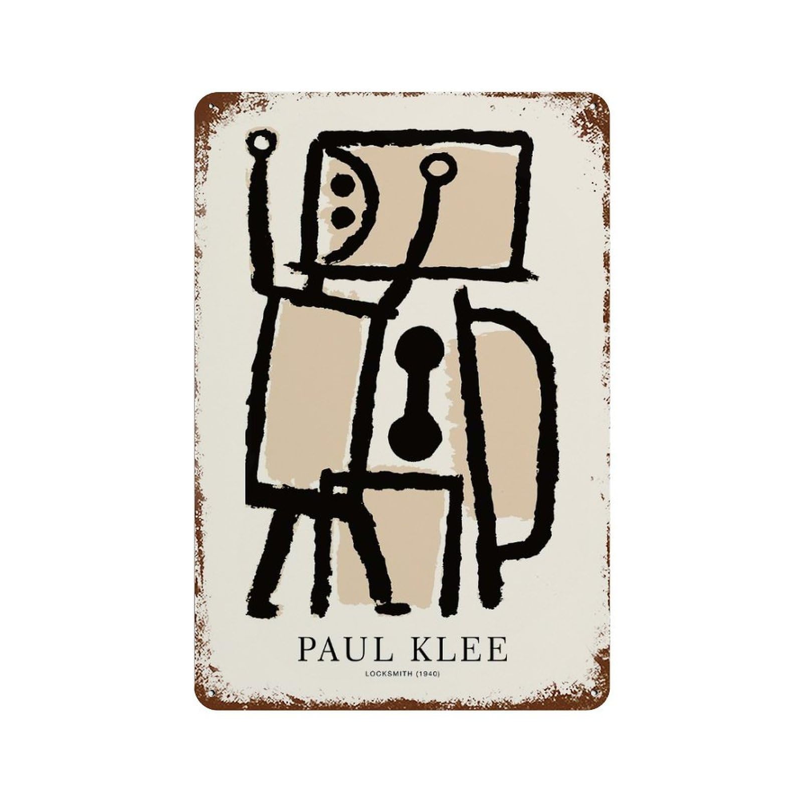 Paul Klee Locksmith 1940 Retro Metal Sign 11.8"x7.9", Decorative Metal Wall Art for Basement, Hobby Room And Garage Decor
