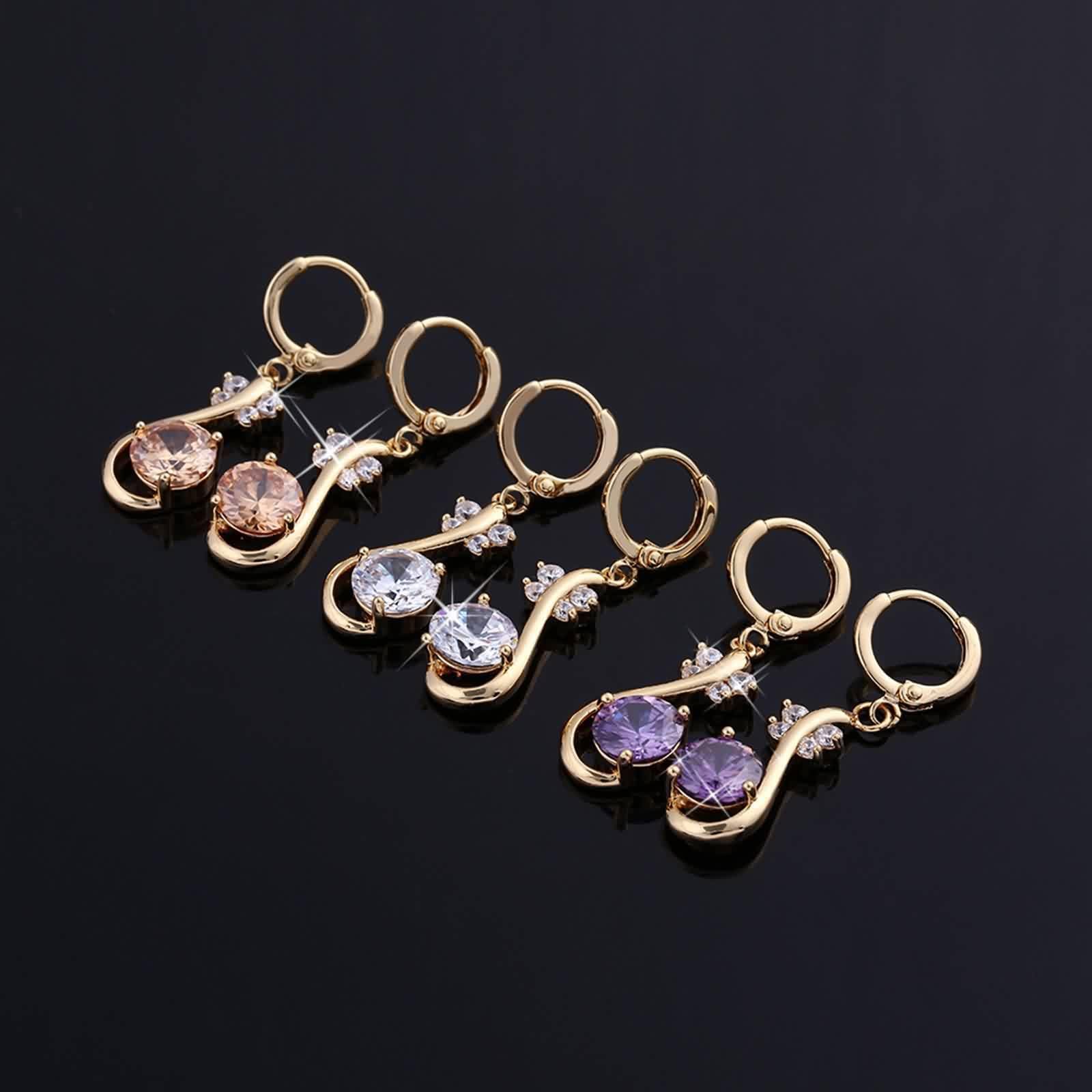 AMDXD Au750 Pendientes de mujer de oro amarillo, mariposa con moissanita, pendientes de oro de 18 quilates