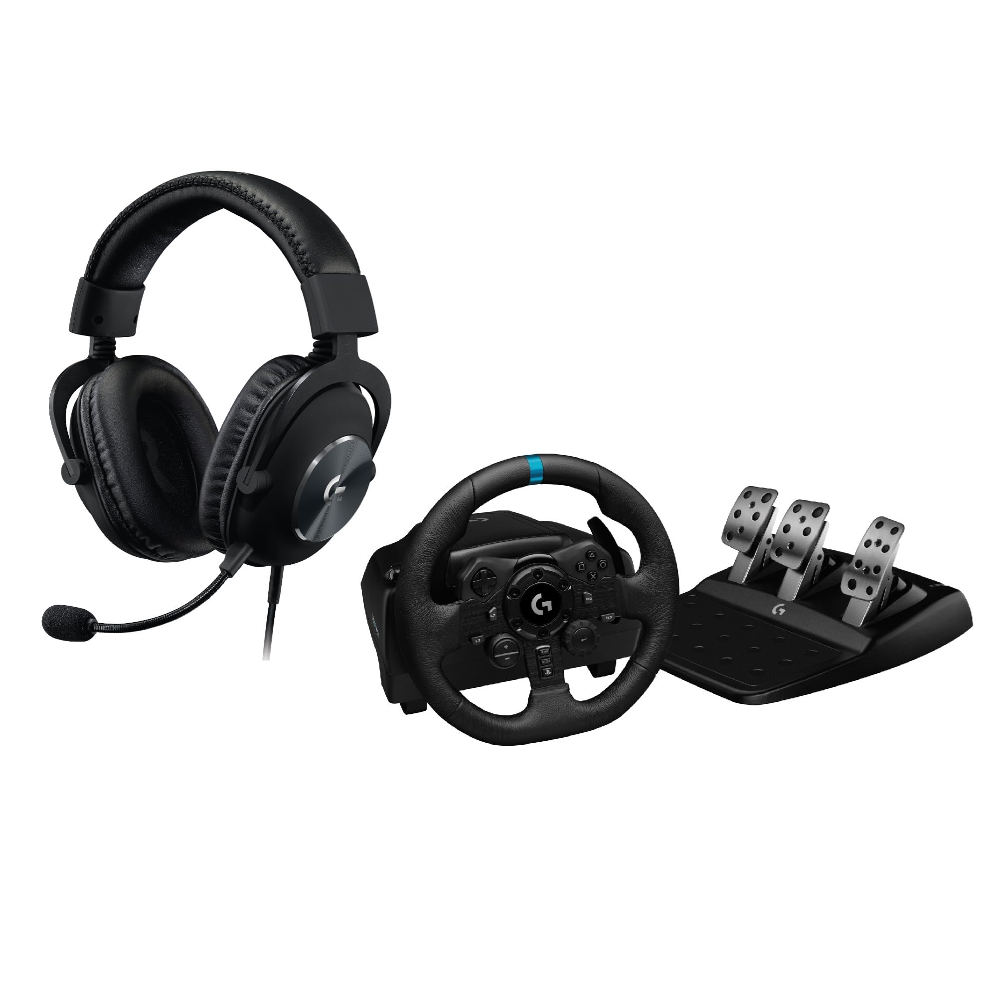 Logitech G G923 Racing Wheel & Pedals, G Pro X SE Wired Gaming Headset