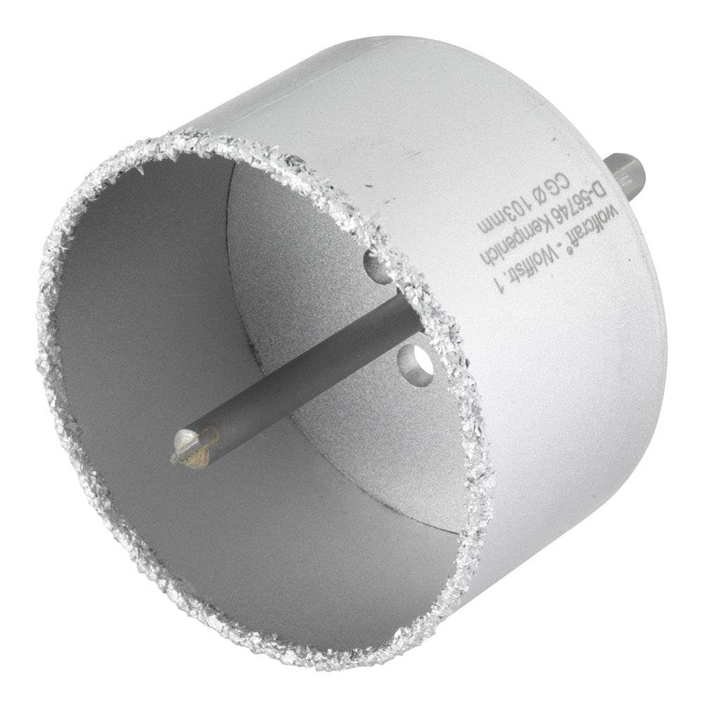 wolfcraft Corona de perforación recubierta de carburo de tungsteno, con adaptador I 3899000 I Para instalaciones sanitarias y eléctricas en paredes de ladrillo y piedra; profundidad de corte: 55 mm