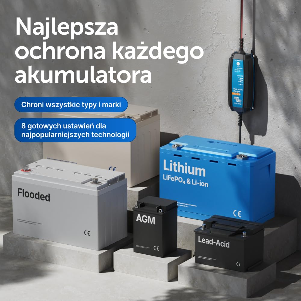 Victron Energy Blue Smart IP65 12-Volt 5 amp 230V, Ładowarka do Akumulatorów, Bluetooth (CEE 7/17)