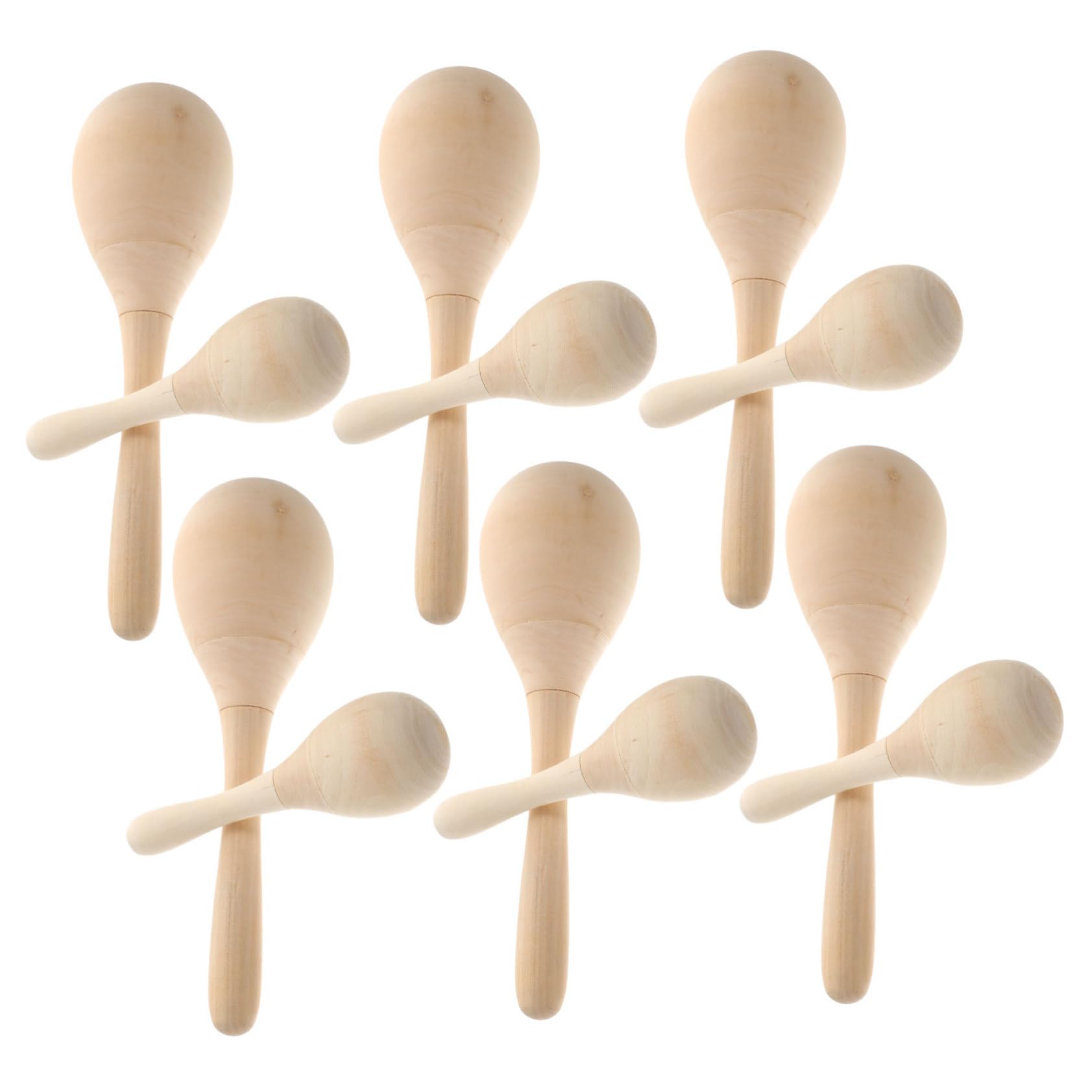 Abaodam Maracas in Legno Fai da Te 12 Pezzi, Giocattolo Musicale per Ragazzo Ragazza Piccoli, Dimensioni Compatte, Strumento Musicale per Feste, Facile da Colorare, per Casa, Scuola
