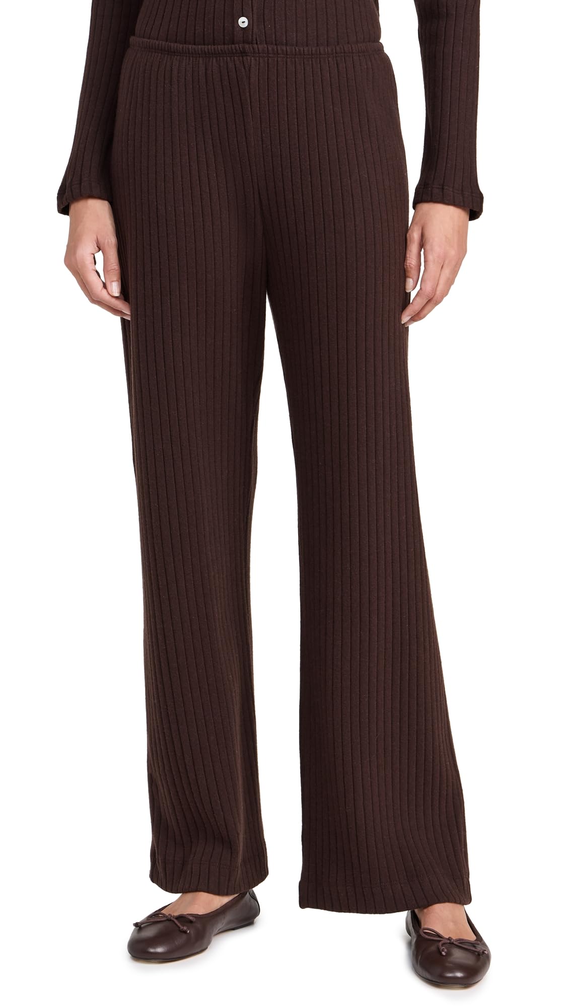 DONNI Womens The Sweater Rib Simple Pants