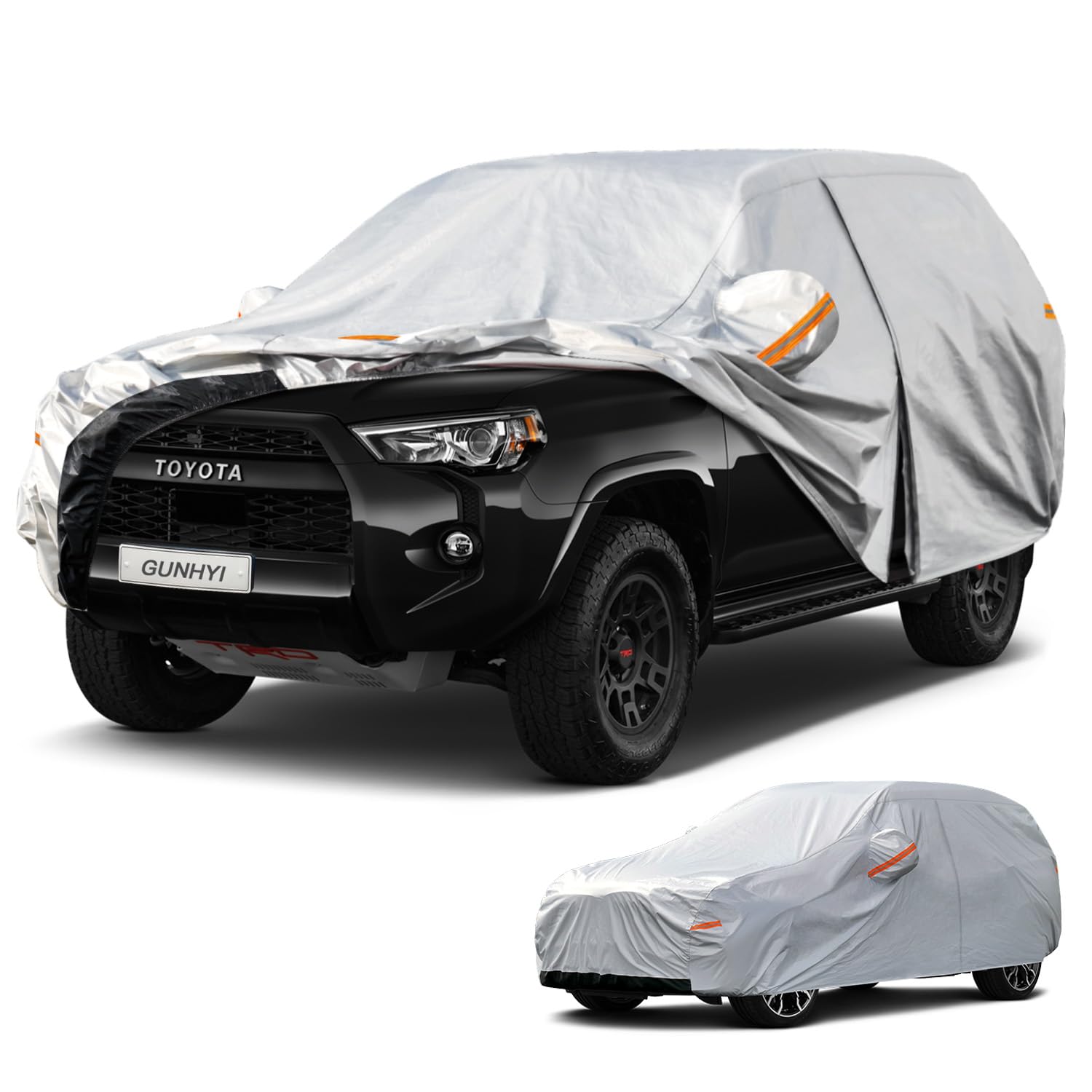 GUNHYI 6 Layers SUV Car Cover Custom Fit Toyota 4Runner (1995-2026) | All-Weather Waterproof Heavy-Duty Fabric, scratch-proof cotton lining, outdoor sun/rain/snow/wind/dust protection.