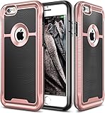 iPhone 6 Case, E LV iPhone 6S Case Hybrid [Scratch/Dust Proof] Armor Defender Slim Shock-Absorption Bumper Case for iPhone 6S/6 - [BLACK/ROSE GOLD]