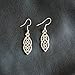 Imagen de ZARZAMORA Pendientes Mujer Celtas Bohemio Vintage en Plata Tibetana Acabado Antiguo- Aretes Colgantes Largos Diseño Trinqueta Nudo Celta y Gancho de Acero Inoxidable