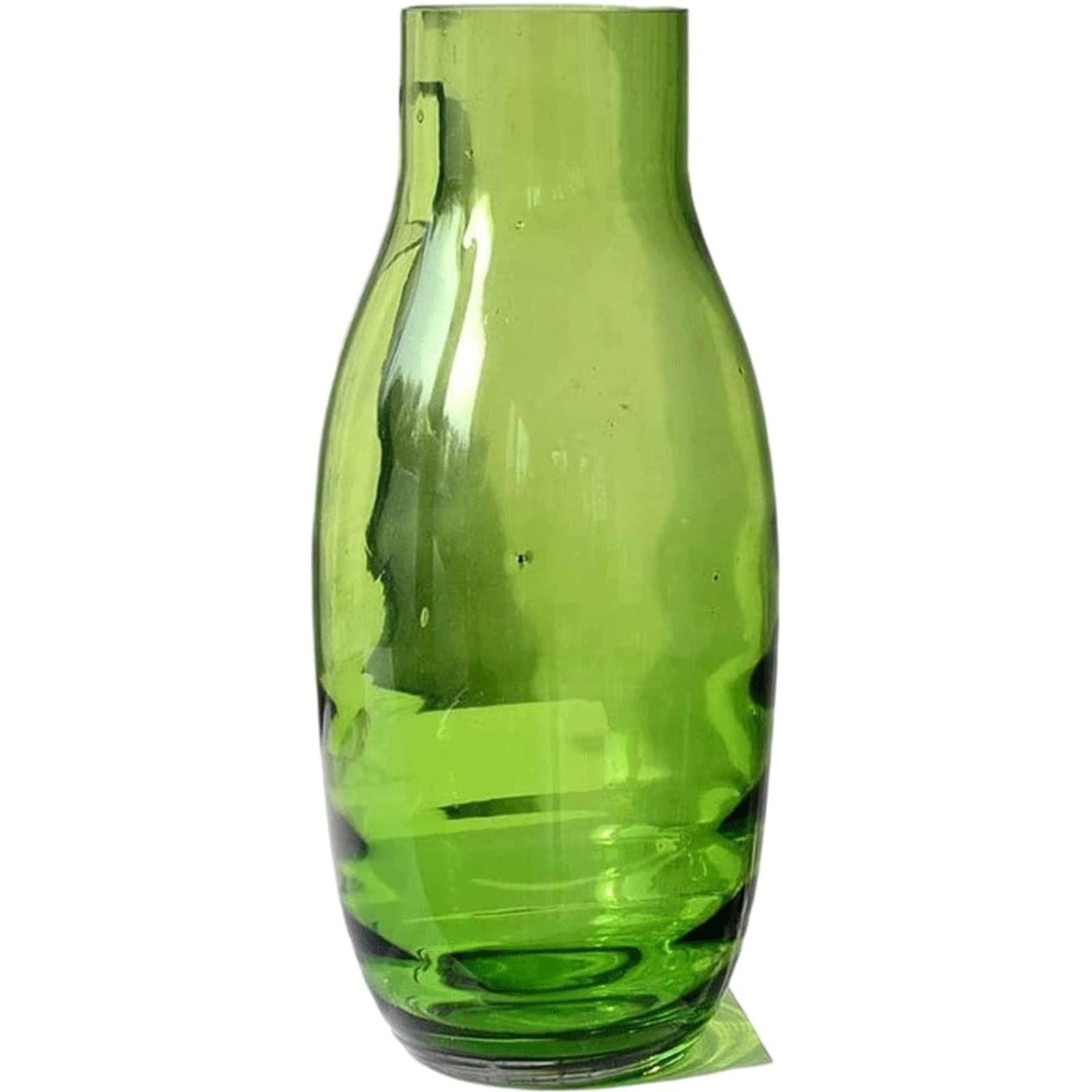 Ngdfgr As Known Fashion European Green Glass Vase Simple Fashion Flower Vases Minimalist Flower Arrangement Flower Vessel Home Decoration Ornament Decoration (B),B