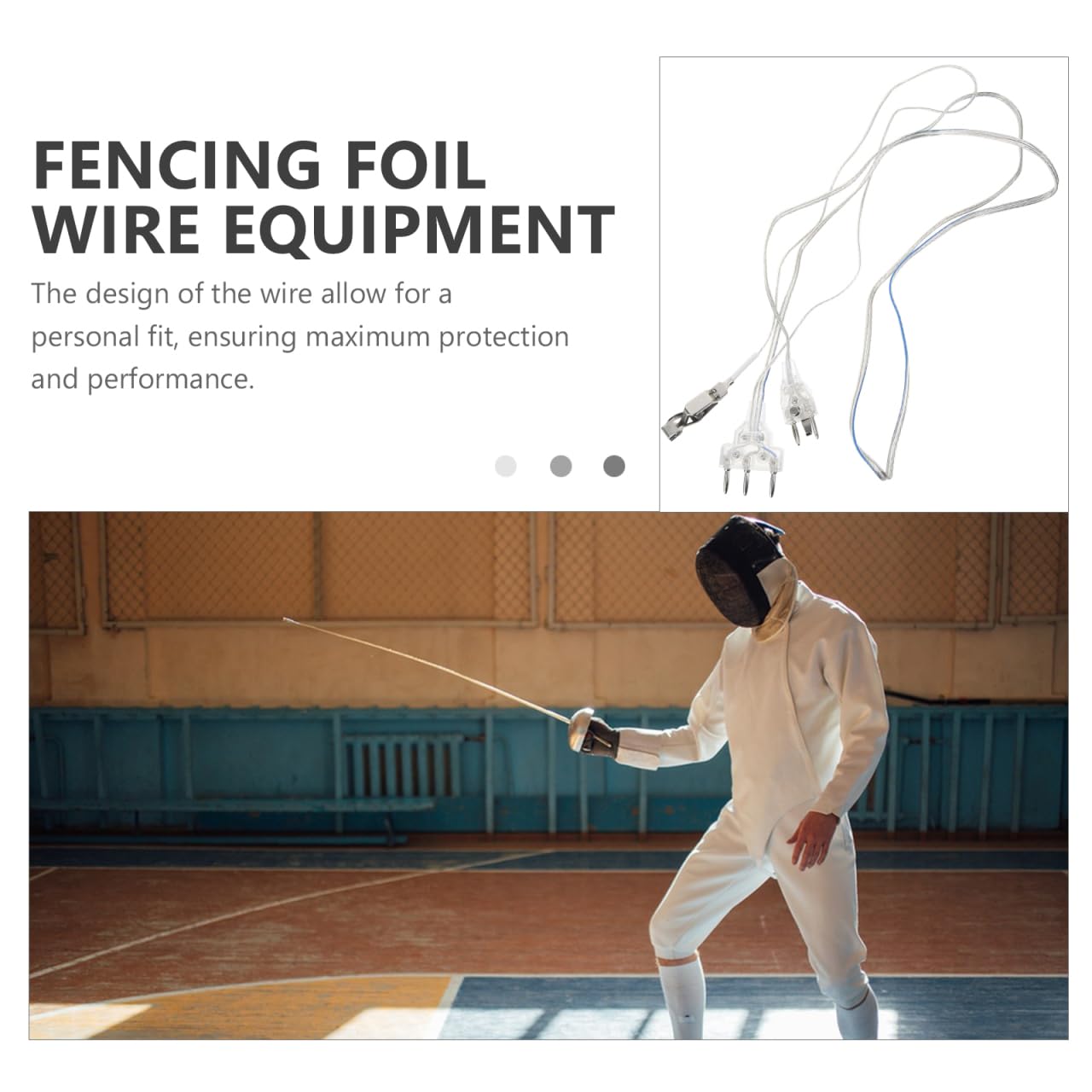 FOMIYES Pasante de Esgrima para Florete Cable de Cuerpo Profesional Transparente de Alta Conductividad Accesorio de Conexión Resistente para Entrenamiento y Competición