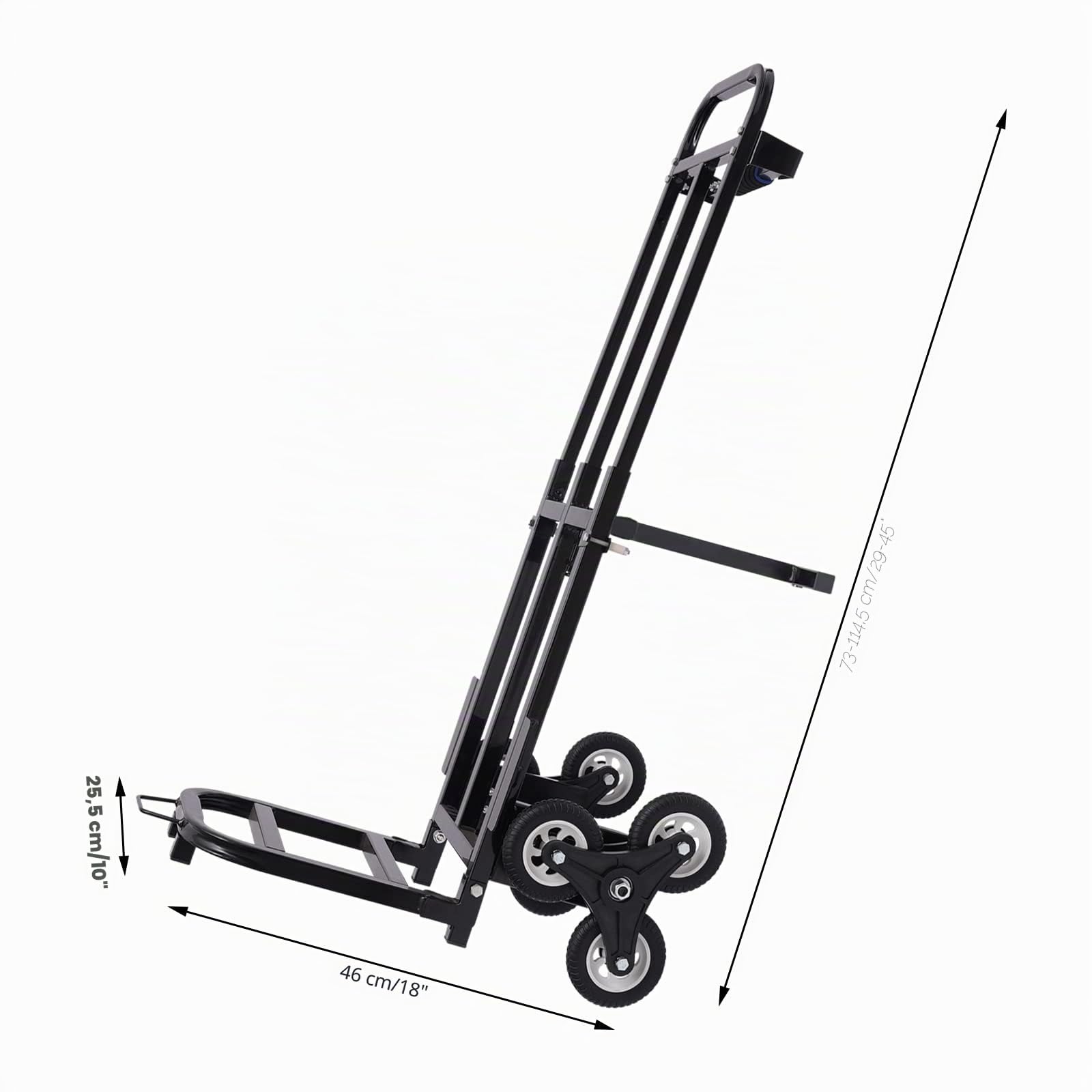Carrello pieghevole per scale fino a 210 kg, 6 ruote, carrello pieghevole per magazzini, centri commerciali