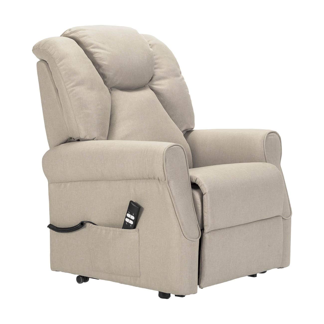 Sime Betty1 PERSONNALISÉ Fauteuil releveur Relax Dispositif Médical Vibromassage kit 4 Roues siège à Micro-Ressorts Doux résistant aux Taches Gris Claire