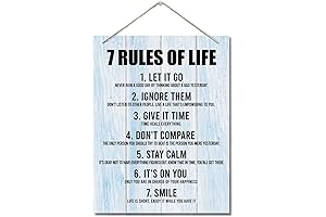 7 Rules Of Life Wall Art: Farmhouse-Themed Inspirational Decor for Home, Office, School